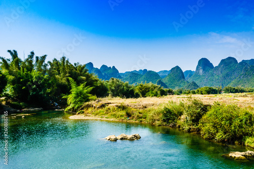 Landscape with river and mountain 
