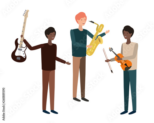 women with musical instruments character