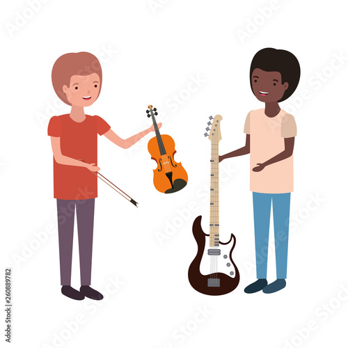 men with musical instruments character