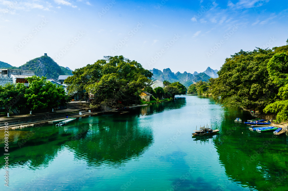 Landscape with lake and trees Landscape with lake and trees