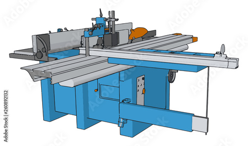 3D vector illustration of an industrial power press machine white background