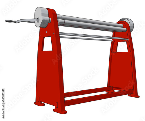 Manual press brake vector illustration on white background