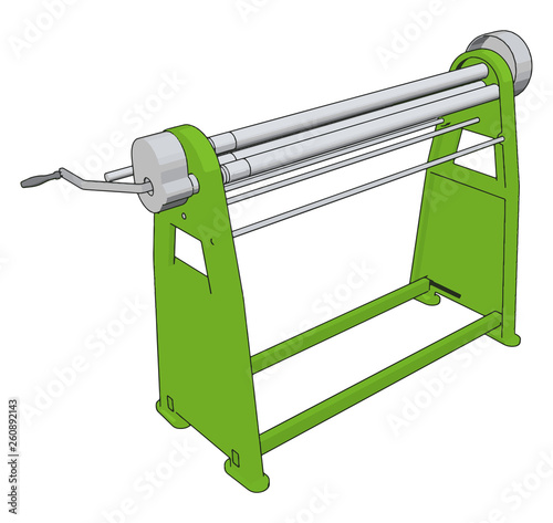 Manual press brake vector illustration on white background