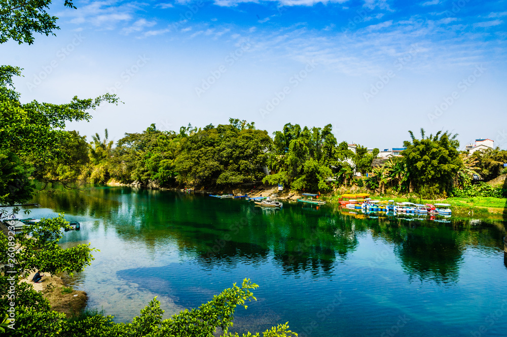 Landscape with lake and trees Landscape with lake and trees