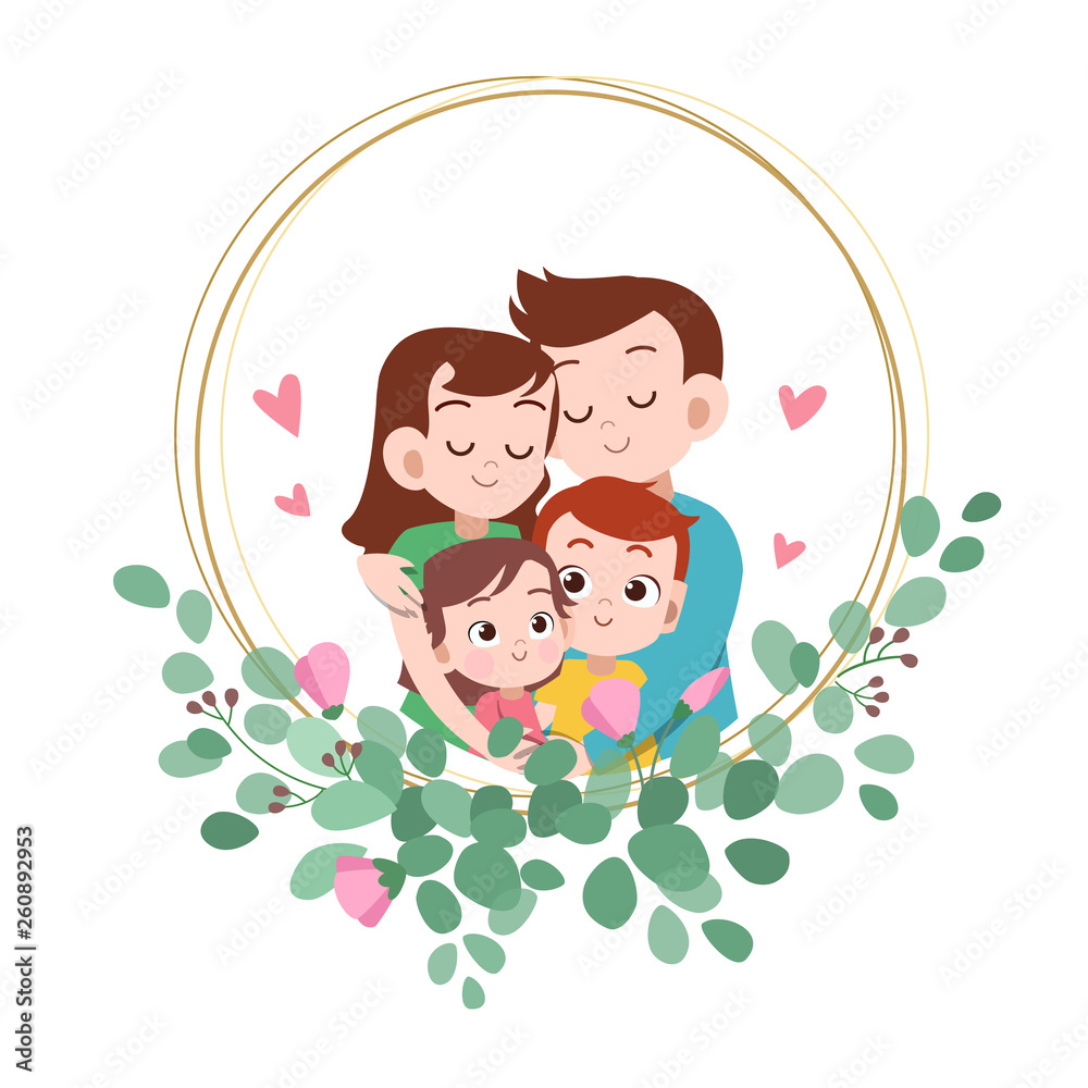happy family day card greeting vector illustration happy family day card greeting vector illustration