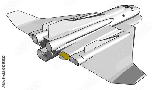 Simple vector illustration of a space shuttle on white background