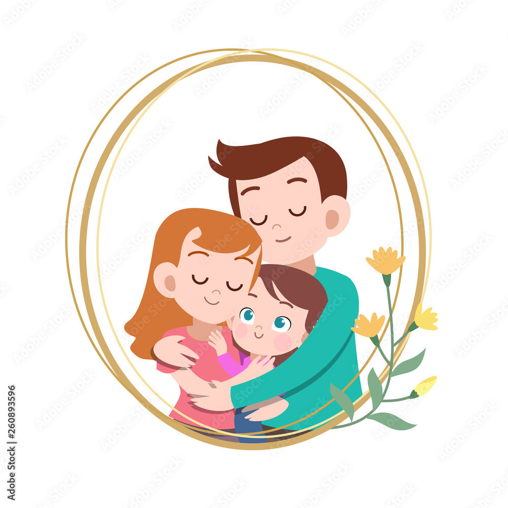 happy family day card greeting vector illustration happy family day card greeting vector illustration