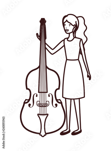young woman with violin character
