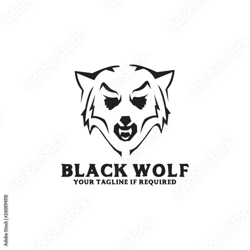 Fototapeta Naklejka Na Ścianę i Meble -  Wolf logo design vector template