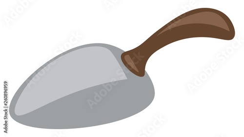 A hand-held tool used for putting the wall putty vector color drawing or illustration