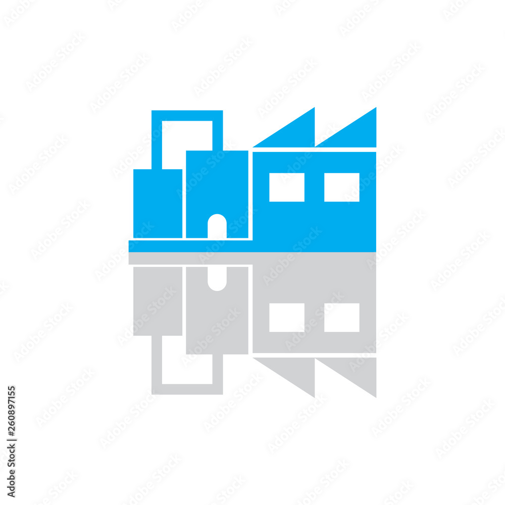 Factory building icon logo design template Factory building icon logo design template