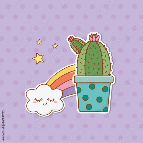 cactus sticker kawaii style photo