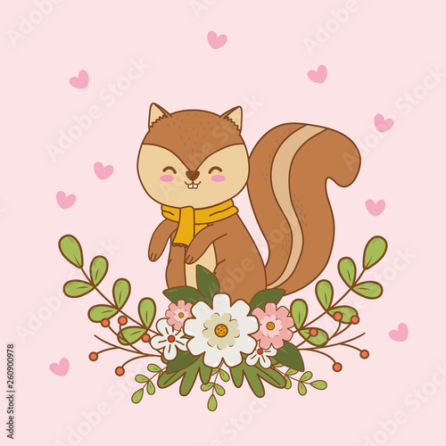 cute chipmunk woodland character