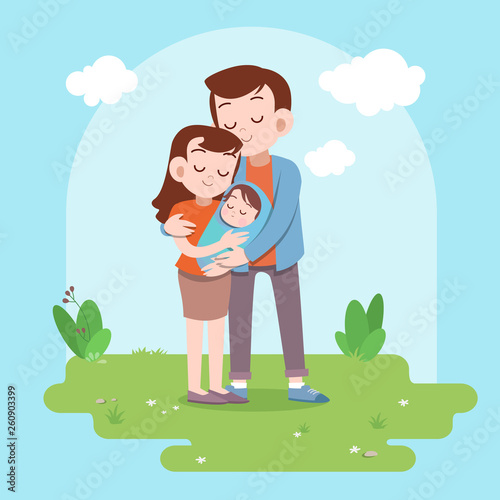 happy family vector illustration