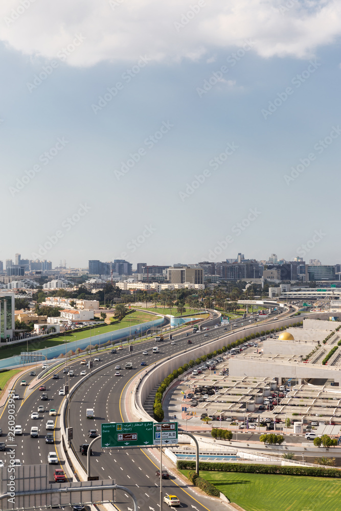 Obraz premium Aerial view of cityscape in Dubai