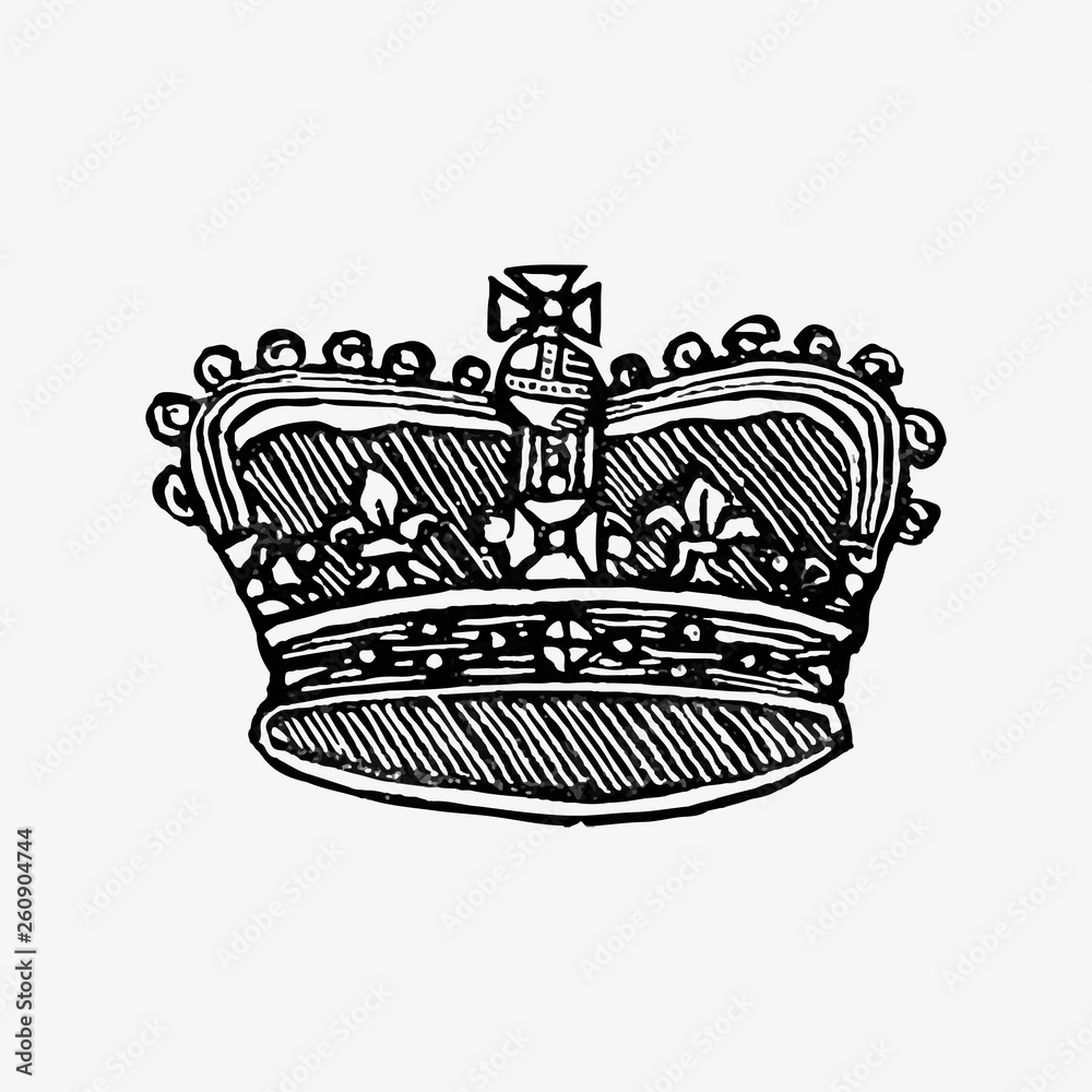 Antique royal crown drawing