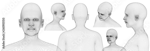 A computer generated rendering of a young naked woman 3d model