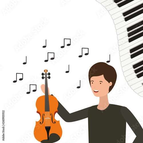 pattern of man with violin character