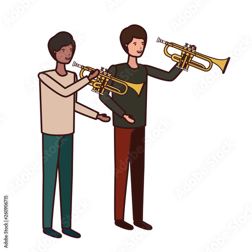 men with musical instruments character