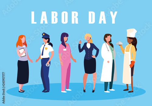 labour day celebration with group professionals