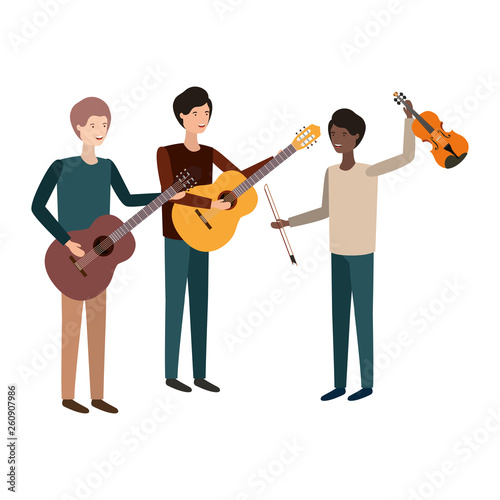 women with musical instruments character