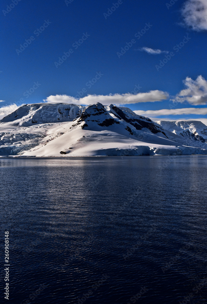 Antarctic ice covered mountains and terrains 