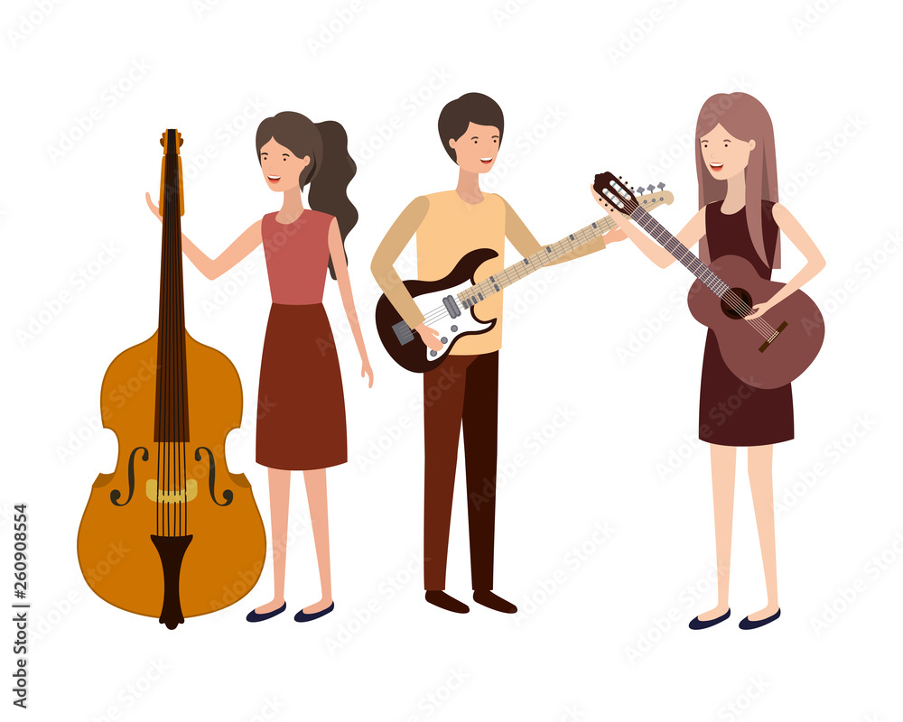 Fototapeta premium group of people with musical instruments