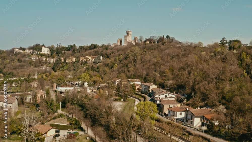 Drone shot over Scaligero castle, Mantova Italy Drone shot over Scaligero castle, Mantova Italy