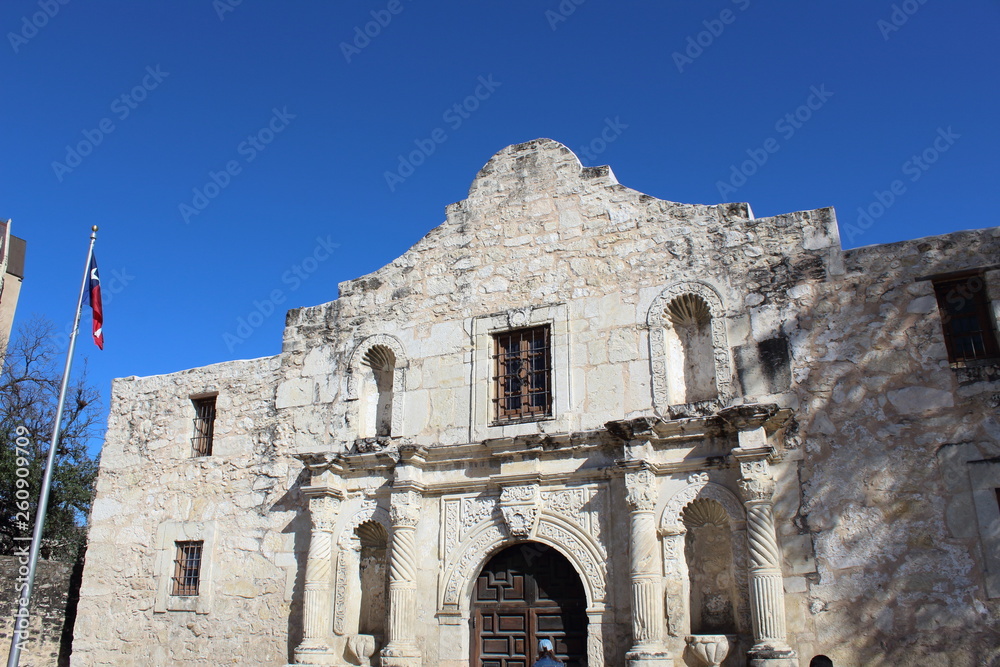 The Alamo in San Antonio , Texas. The beautiful stone work and facade are iconic. The Alamo in San Antonio , Texas. The beautiful stone work and facade are iconic.