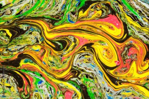 Beautiful abstract painting is a painting technique Ebru .Turkish Ebru style on the water with acrylic paints wring wave.Stylish combination of luxury.Contemporary art marble liquid texture   