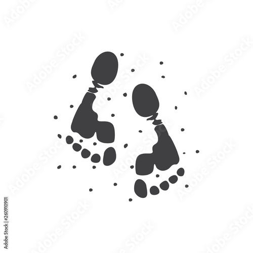 bare foot print natural life symbol vector