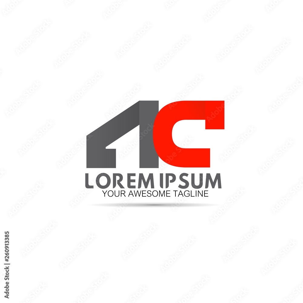 initial letter AC orange grey linked creative vector Design initial letter AC orange grey linked creative vector Design