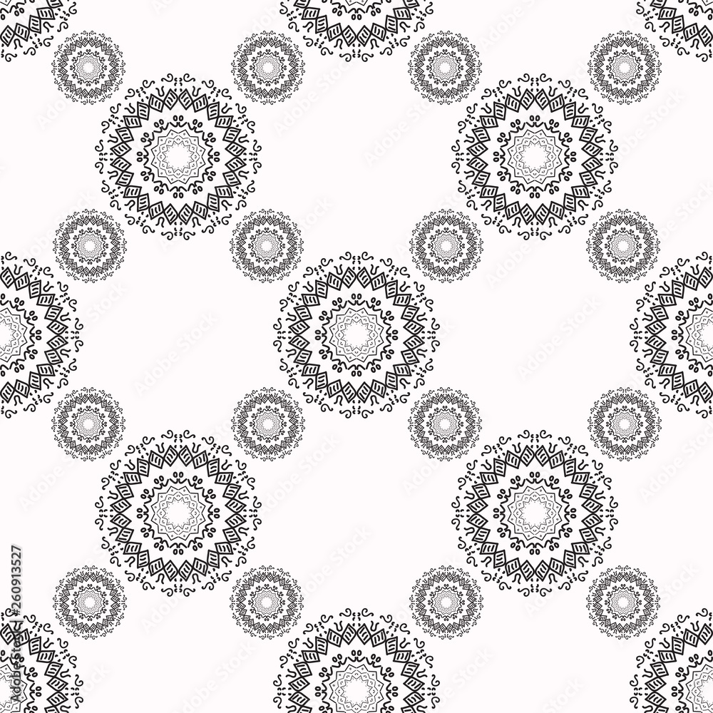 Seamless henna pattern mandala mehndi floral lace elements of buta decoration items on white background. Vector wedding decorative elements isolated. Seamless henna pattern mandala mehndi floral lace elements of buta decoration items on white background. Vector wedding decorative elements isolated.