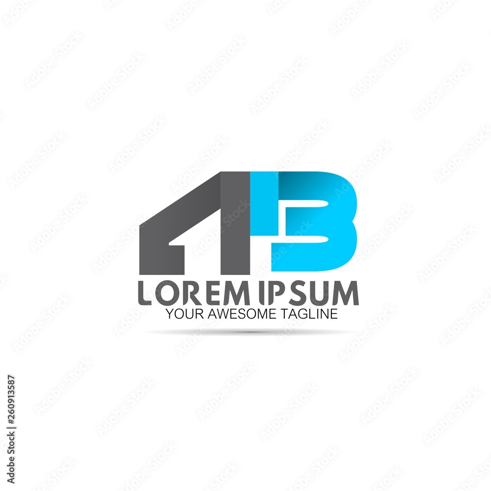 letter AB initial blue grey creative Design element letter AB initial blue grey creative Design element
