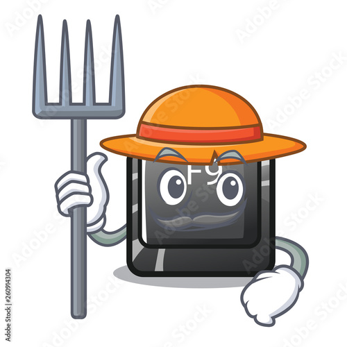 Farmer button f9 isolated in the mascot