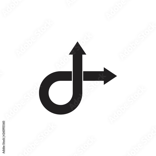 simple letter d linked arrows logo vector