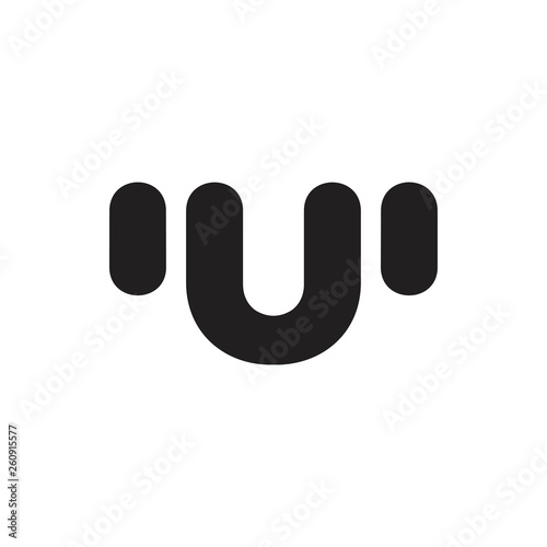 letter u simple curves logo vector