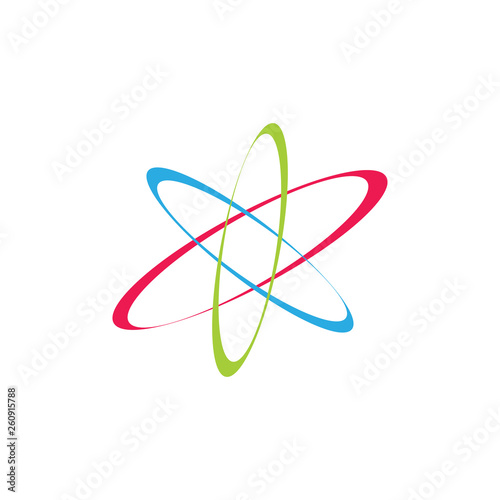 abstract circle atomic simple curves logo vector