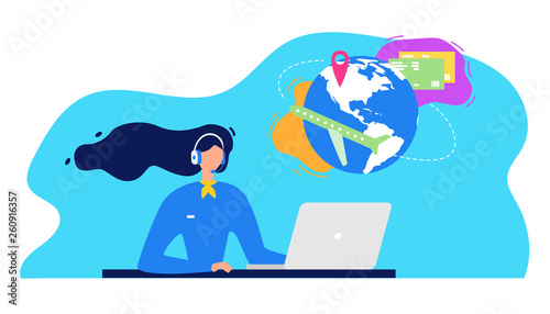 Airline Company Helpdesk Service Vector Concept