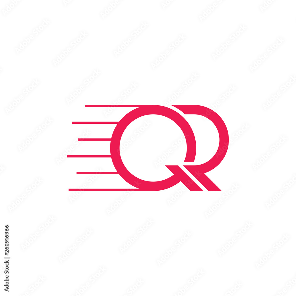 abstract letter qr fast motion logo vector abstract letter qr fast motion logo vector