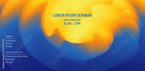 Business event invitation template. Can be used for online courses, master class, seminar, presentation, webinar or lecture. Vector illustration for banner, poster, flyer and magazine page.