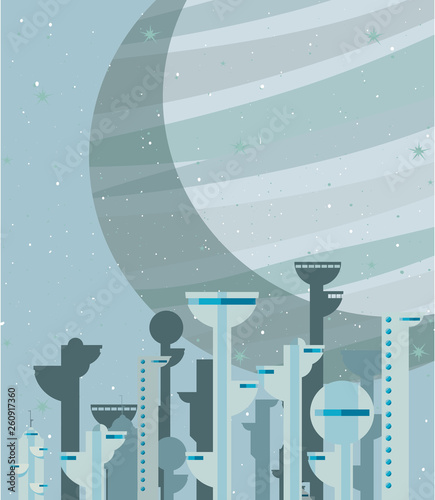 futuristic city building