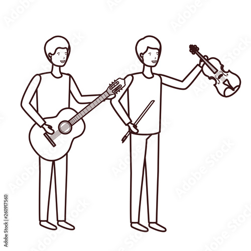 men with musical instruments character