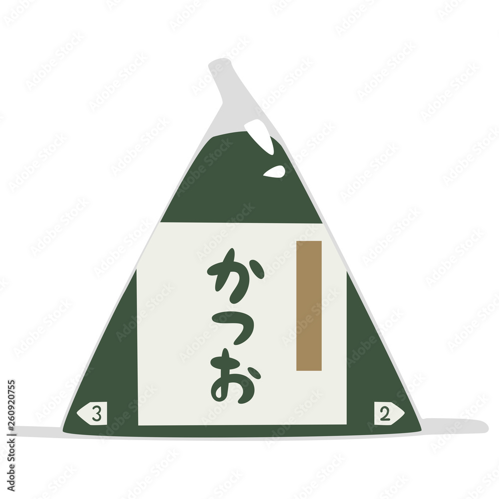 おにぎりのイラスト コンビニで売ってるかつおおにぎり Stock Vector Adobe Stock