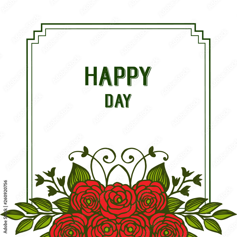 Vector illustration rose flower frame for invitation card happy day Vector illustration rose flower frame for invitation card happy day