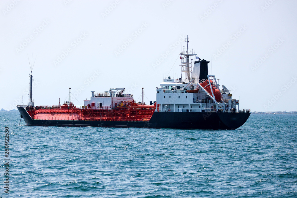 cargo ship in the mediterranean sea