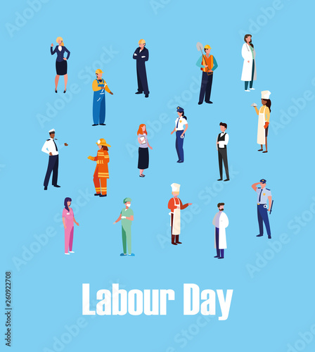 labour day celebration with group professionals