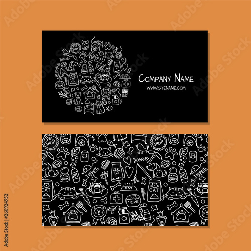 Corporate flat mock-up template. Pet shop design