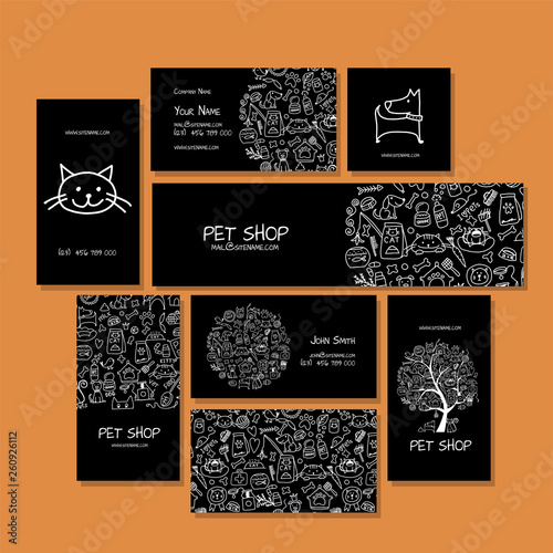 Corporate flat mock-up template. Pet shop design