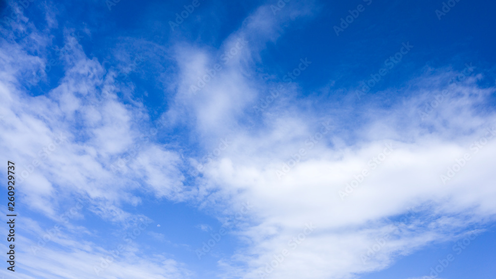 Blue sky with cloud. Clearing day and Good weather in the morning. 